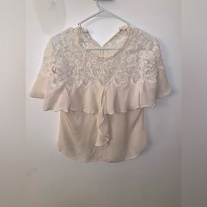 Rebecca Taylor flowy lace-silk top